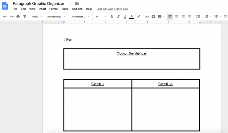 Google Docs Making A Template Graphic Organizer Dcsd Edtech